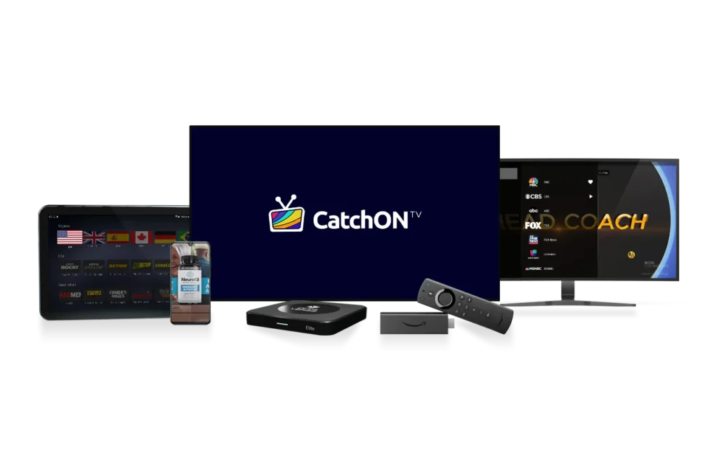Enjoy Catchon TV IPTV on all devices – stream live TV, sports, movies & series in HD. Works on Android, iOS, Smart TVs, Firestick & more.